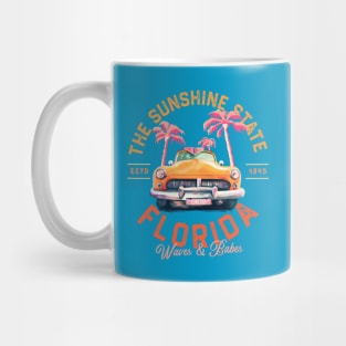 Florida, The Sunshine State Retro Summer Surf & Travel Art Mug